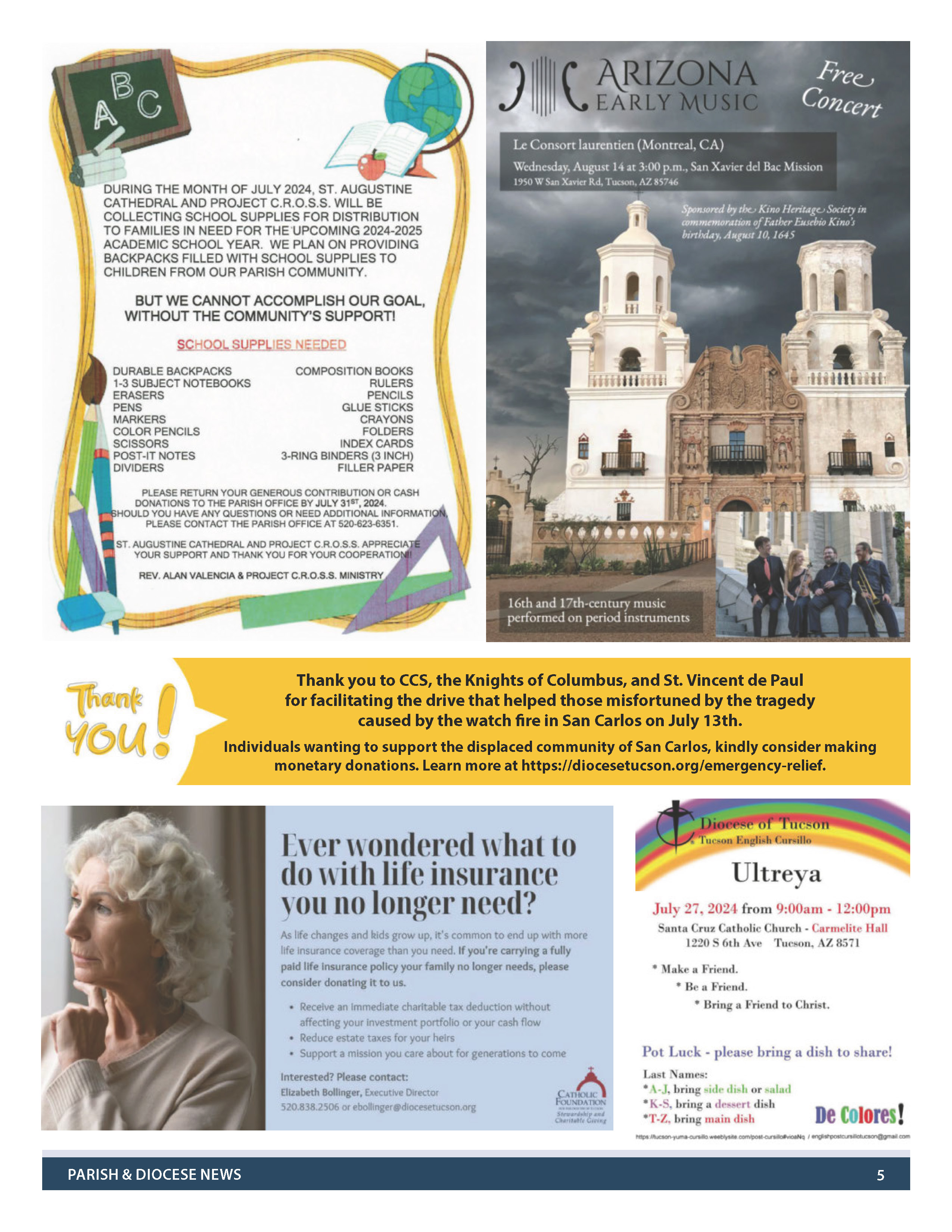St. Augustine Cathedral Tucson Bulletin page 5
