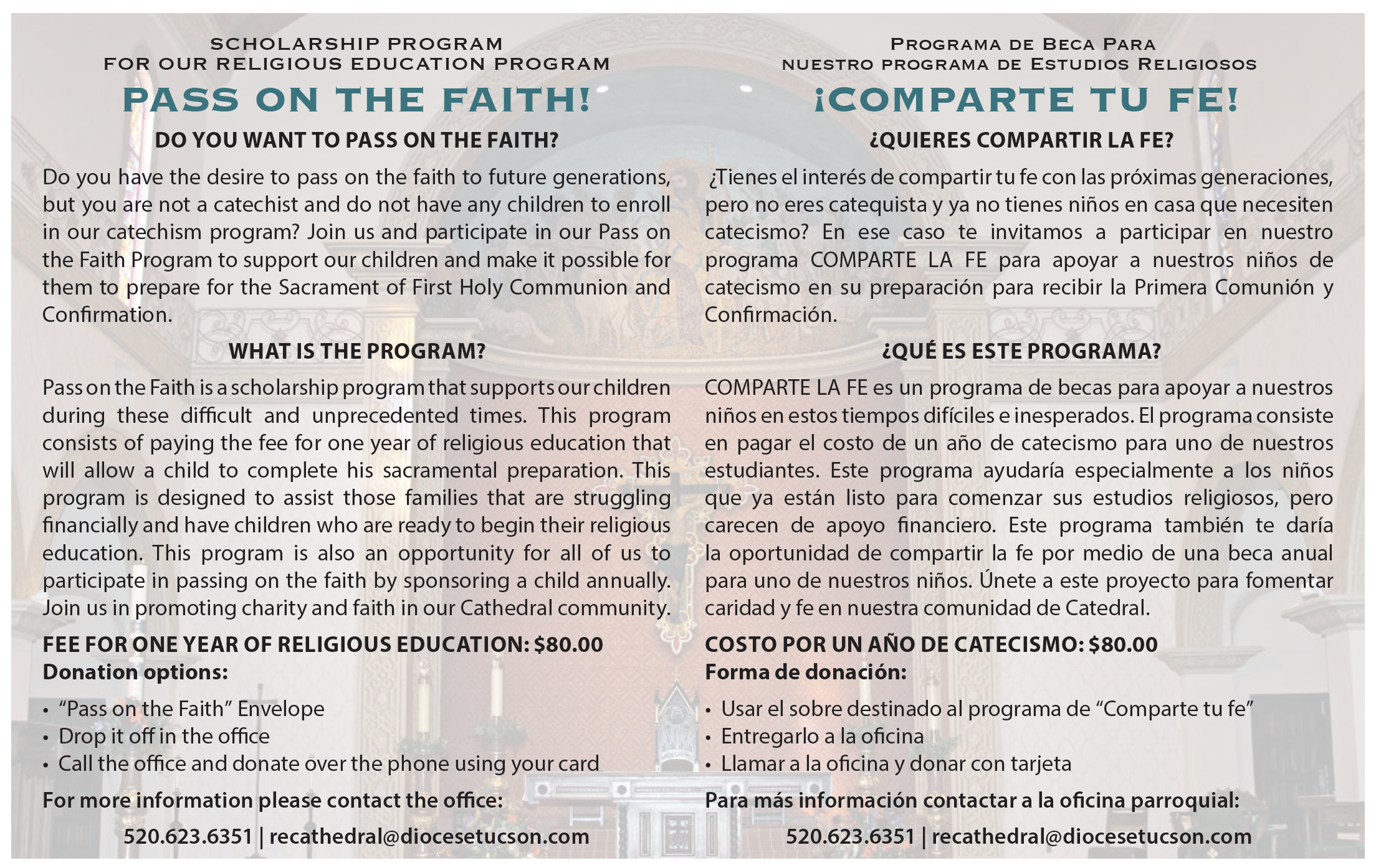 St. Augustine Cathedral CCD Scholarship Information